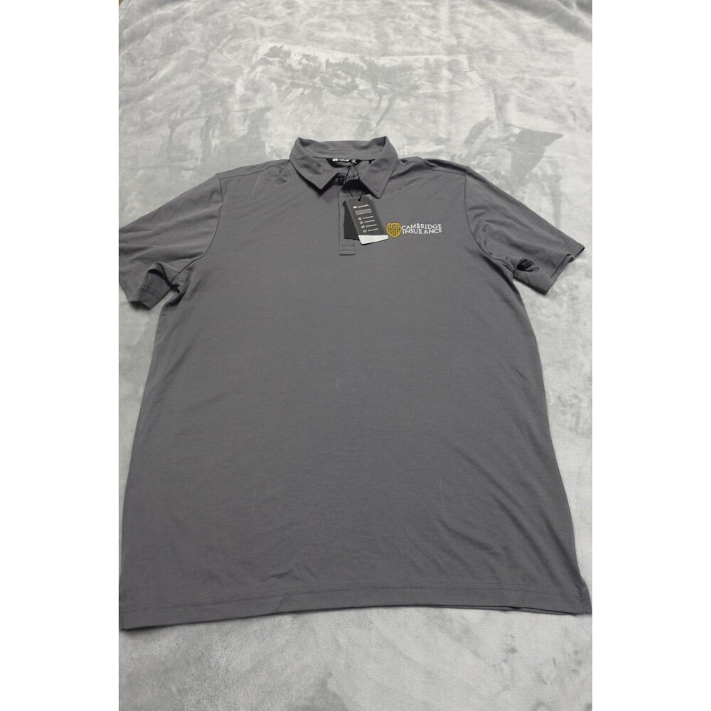 NWT Travis‎ Mathew Men's XL Gray Oceanside Cambridge Insurance Polo Shirt